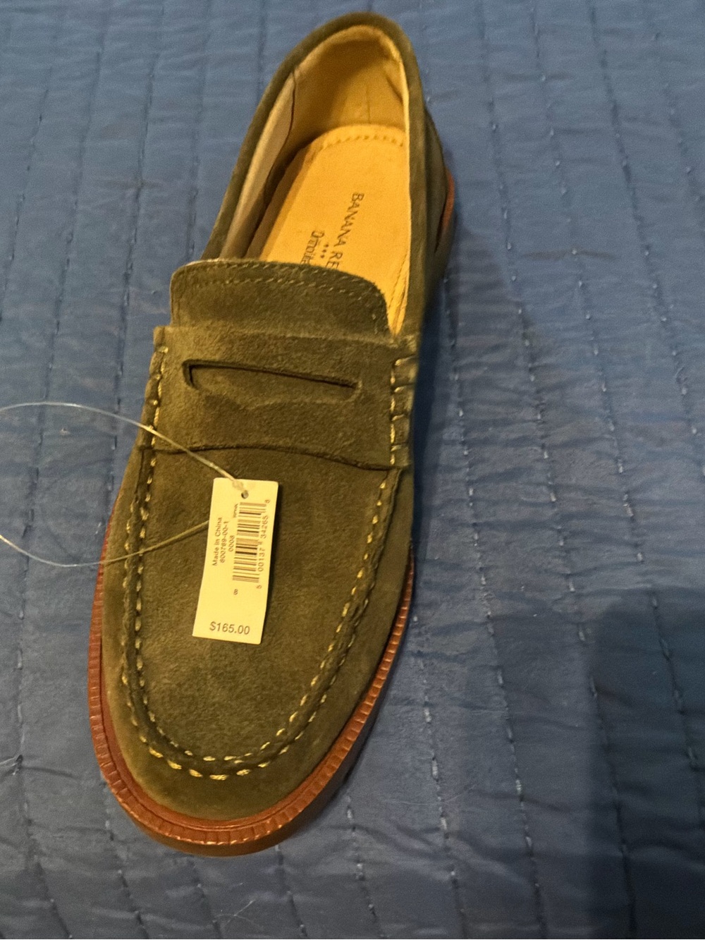 Banana Republic Olive Suede Penny Loafers - Picture 6 of 6